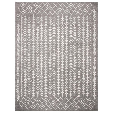 Safavieh 8 x 10 ft. Tulum Rectangle Power Loomed Area RugDark Grey & Ivory TUL262F-8